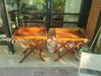2 mahonie houten bijzettafels, Huis en Inrichting, Ophalen, Gebruikt