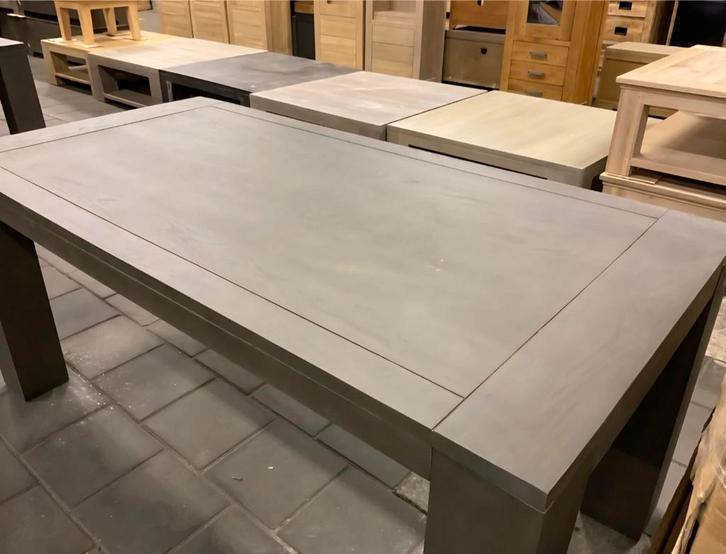 Nieuwe Eiken Eetkamertafel - Donkergrijs - 180x90cm, Huis en Inrichting, Tafels | Eettafels, Nieuw, 50 tot 100 cm, 150 tot 200 cm