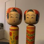 Set vintage Japanse Kokeshi poppen – 31 cm – met ratel, Ophalen of Verzenden