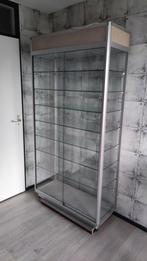 Vitrinekast glas + 7 legplanken en verlichting, Ophalen, Gebruikt, 50 tot 100 cm, Glas
