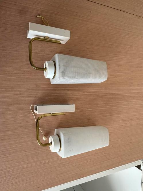 Vintage Wandlampen Set, Huis en Inrichting, Lampen | Wandlampen, Gebruikt, Glas, Ophalen of Verzenden