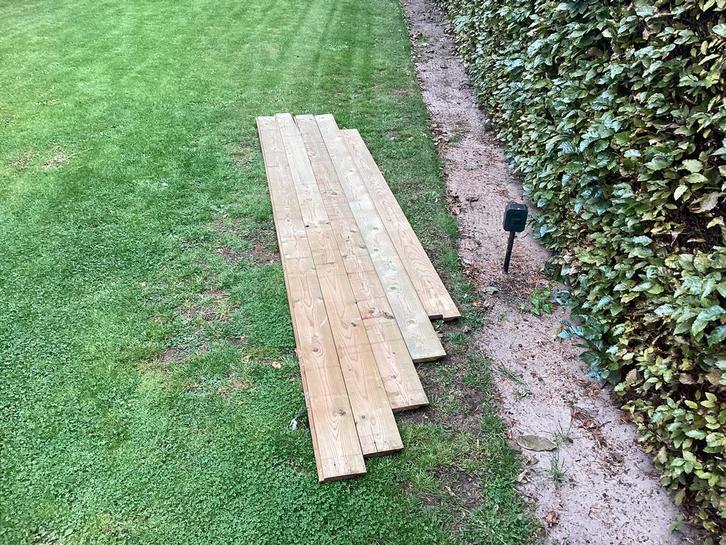 Rabatdelen, Doe-het-zelf en Verbouw, Hout en Planken, Zo goed als nieuw, Pallet, Overige houtsoorten, Minder dan 200 cm, Minder dan 25 mm