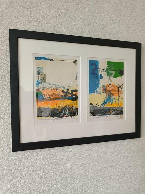 Theo Koster, 2 mooie werken in 1 Lijst, Antiek en Kunst, Kunst | Litho's en Zeefdrukken, Ophalen of Verzenden