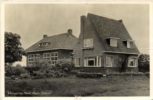 Hommerts, Ned. Herv. School - B-keus - 1956? gelopen, Verzamelen, Ansichtkaarten | Nederland, Gelopen, 1940 tot 1960, Ophalen of Verzenden