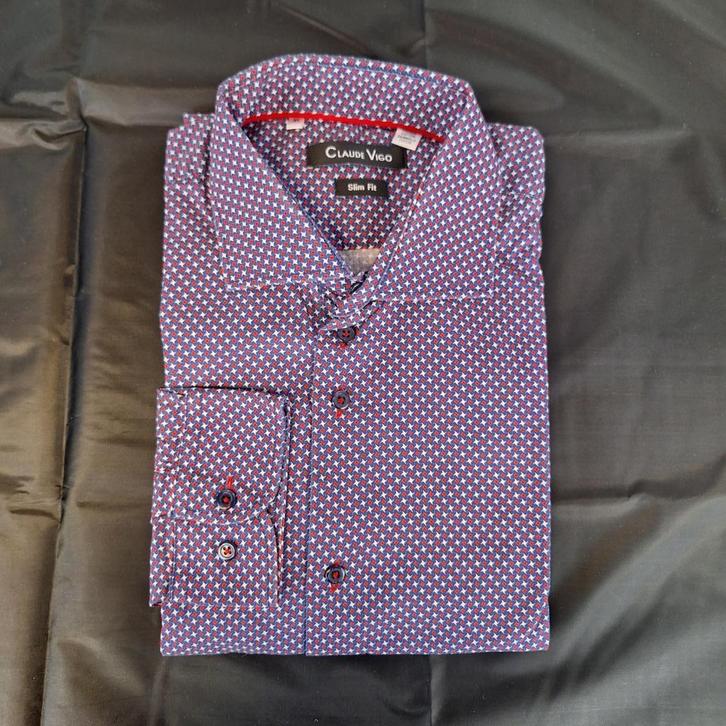 Heren overhemd lange mouw, shirt, Claude Vigo, XL, Kleding | Heren, Overhemden, Gedragen, Halswijdte 43/44 (XL), Ophalen of Verzenden