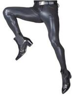 Mooie leerlook maillot met zakken, tm 3XL, Verzenden, Nieuw, Zwart, Legging