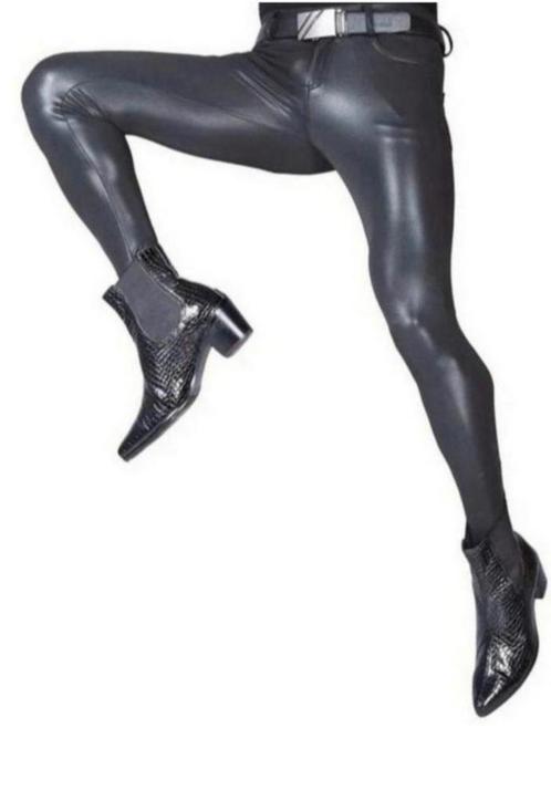 Mooie leerlook maillot met zakken, tm 3XL, Kleding | Dames, Leggings, Maillots en Panty's, Nieuw, Legging, Zwart, Verzenden