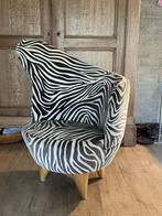 Vintage fauteuil met Zebra Print, Ophalen, Gebruikt, 75 tot 100 cm, 50 tot 75 cm