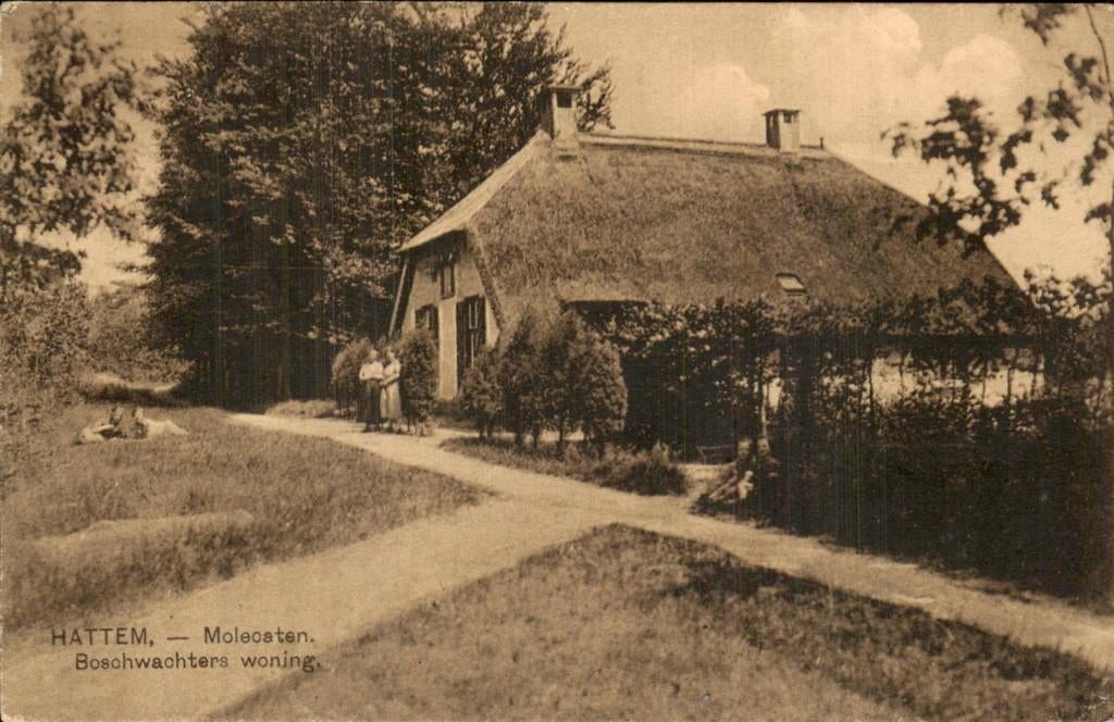 Hattem - Boschwachters woning - Molecaten, Verzamelen, Ansichtkaarten | Nederland, Gelopen, Gelderland, 1920 tot 1940, Ophalen of Verzenden