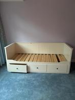 Wit Ikea uitschuifbed / bedbank Hemnes, Ophalen, Gebruikt, Wit, Tweepersoons