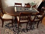 Mahoniehouten eethoek met 8 stoelen, Huis en Inrichting, Complete eetkamers, Ophalen, Zo goed als nieuw, 4 tot 6 stoelen