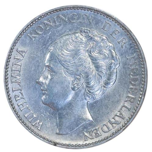 Zilveren 1 gulden Wilhelmina Nederland (Willekeurig jaartal), Postzegels en Munten, Munten | Nederland, Losse munt, 1 gulden, Koningin Wilhelmina