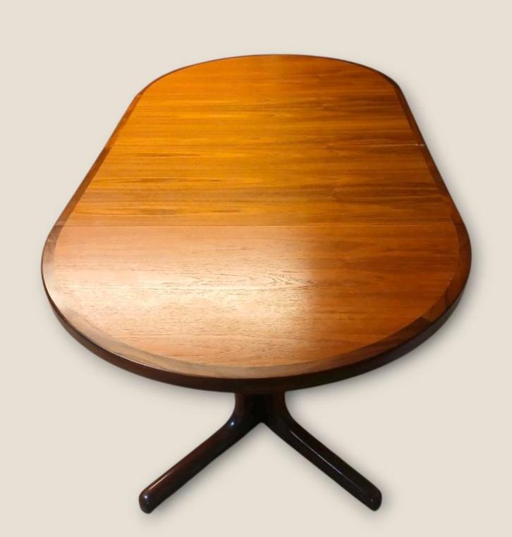 Deense vintage jaren teak uitschuifbare eettafel 205cm, Huis en Inrichting, Tafels | Eettafels, Gebruikt, 100 tot 150 cm, 200 cm of meer