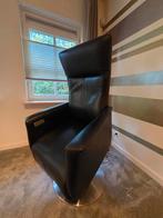 Prominent Sta-op Stoel zwart leer, Huis en Inrichting, Fauteuils, Ophalen, Minder dan 75 cm, Leer, Zo goed als nieuw