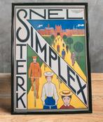 SIMPLEX Rijwielen Reclame Fiets Art Deco Poster in lijst, Ophalen of Verzenden, Nieuw, Reclamebord