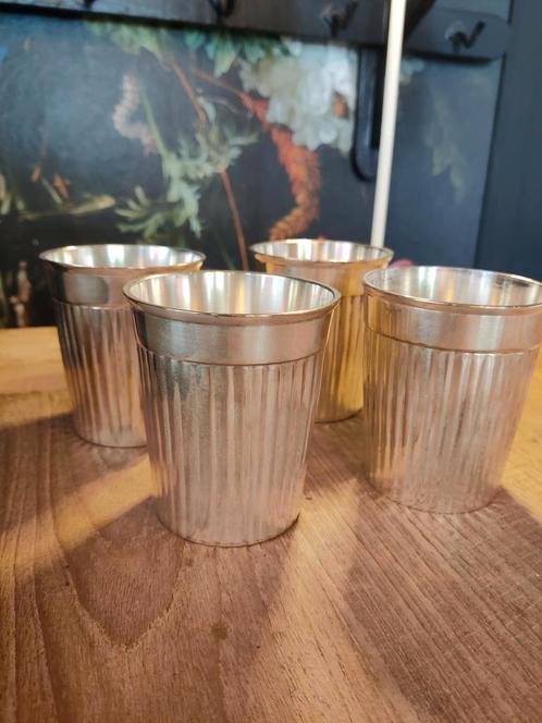 Zilveren beker 4x, Antiek en Kunst, Antiek | Goud en Zilver, Zilver, Ophalen of Verzenden