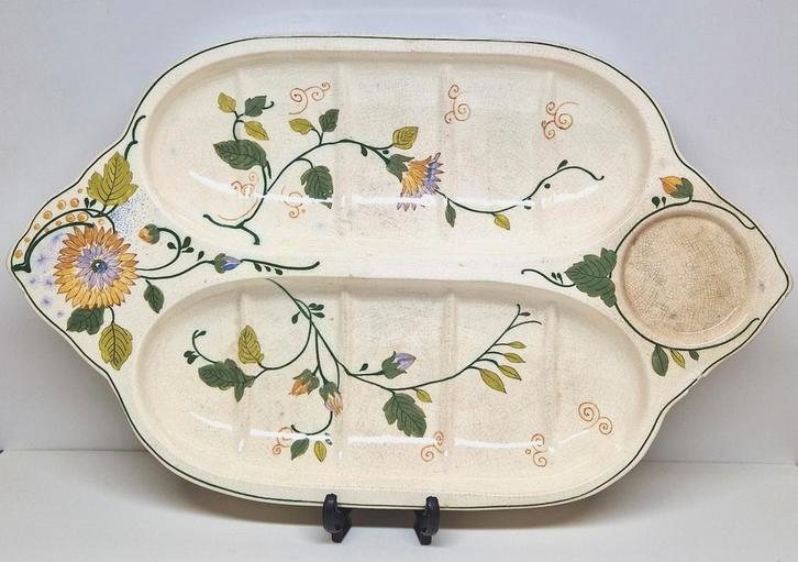 Art Nouveau aspergeschaal Juliette Zuid-Holland Gouda 1919., Antiek en Kunst, Antiek | Keramiek en Aardewerk, Ophalen of Verzenden