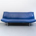 1x Leolux Tango 3 zits bank Blauw leder 203-223 cm, Niet ingevuld, Niet ingevuld, Ophalen of Verzenden, Zo goed als nieuw