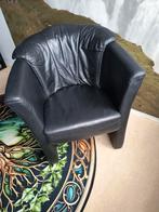 Fauteuil zwart leder, Ophalen, Gebruikt, Minder dan 75 cm, Hout