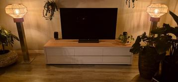 Tv meubel hoogglans wit 3 lades