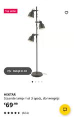 Ikea Hektar Staande Lamp - 3 Spots - Beschadiging, Huis en Inrichting, Lampen | Spots, Ophalen, Gebruikt, Metaal of Aluminium