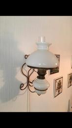 Vintage olielamp, elektrisch gemaakt, Ophalen of Verzenden, Gebruikt, Glas, Vintage