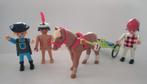 Playmobil. Cowboy, Indiaan en Jockey met paard., Ophalen of Verzenden, Zo goed als nieuw