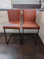 2 Cognac Milo barkrukken, Huis en Inrichting, Barkrukken, Ophalen, Met voetsteun, Zo goed als nieuw, Metaal