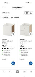 Ikea Kallax Inzet, deur, lades, vitrine, 10 stuks, Gebruikt, 50 tot 70 cm, 105 cm of meer, Ophalen of Verzenden