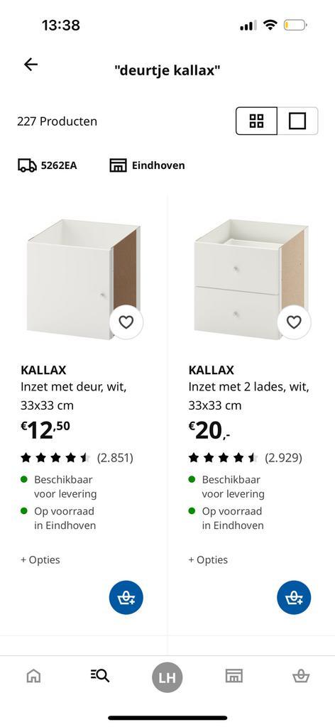 Ikea Kallax Inzet, deur, lades, vitrine, 10 stuks, Kinderen en Baby's, Kinderkamer | Commodes en Kasten, Gebruikt, 105 cm of meer