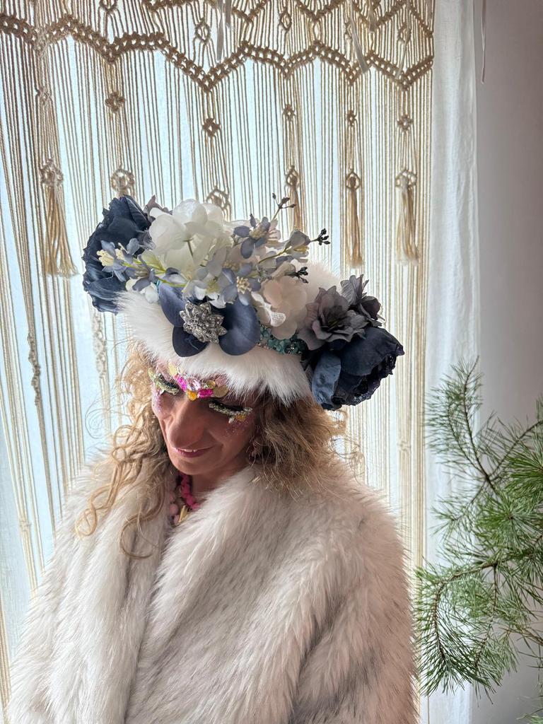 Wit blauwe bloemenband, Ophalen of Verzenden, Nieuw, Carnaval