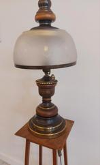 Old River Staande Lamp met Glazen Kap, Gebruikt, Glas, Minder dan 100 cm, Antiek