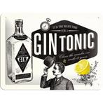 Gin en Tonix fles citroen relief reclamebord van metaal deco, Info@deconoord.nl, Deco Noord, Nieuw, Ophalen of Verzenden