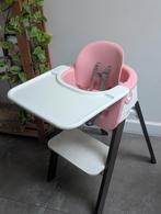 Stokke Steps kinderstoel wit/grijs met roze inzet, Ophalen, Gebruikt, Meegroeistoel, Gordel(s)