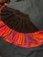 Tribal Buikdans Rok met Wijde Stroken, Maat 38/40 (M), Zwart, Ophalen of Verzenden, Gedragen