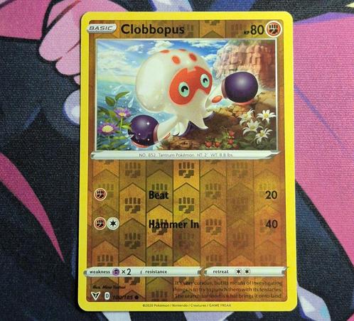 Clobbopus Reverse Vivid Voltage 100/185, Hobby en Vrije tijd, Verzamelkaartspellen | Pokémon, Zo goed als nieuw, Losse kaart, Foil
