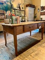 Antieke oude Franse bureau sidetable keuken eet tafel, Ophalen of Verzenden, Zo goed als nieuw, Rechthoekig