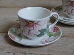 3x Koffie Kop-en-schotel, Johnson Brothers, ROZE BLOEM, gaaf, Ophalen of Verzenden