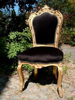 Koninklijke stoel met goud en zwart, Huis en Inrichting, Stoelen, Ophalen, Hout, Gebruikt, Zwart