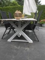 Tuintafel kloostertafel eiken, Ophalen, Rechthoekig, Hout