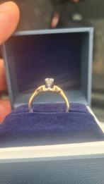 Gouden verlovingsring met diamant., Sieraden, Tassen en Uiterlijk, Ringen, Nieuw, Goud, Goud, Met edelsteen