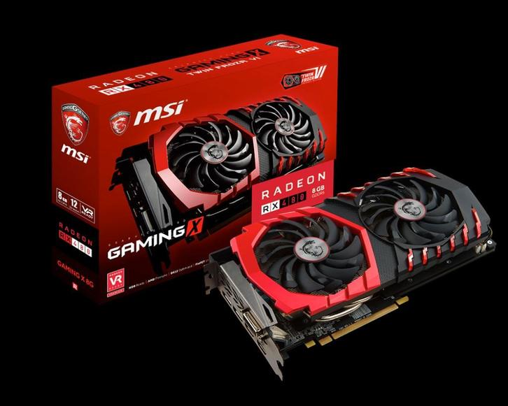 MSI Radeon RX 480 GAMING X 8Gb  goede staat in orginele doos, Computers en Software, Videokaarten, Zo goed als nieuw, AMD, PCI-Express 3.0