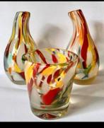 3 Fidrio Vazen - Kleurrijk Glas, Antiek en Kunst, Ophalen of Verzenden