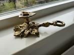 Vintage Franse kandelaar met draaggreep in Rococo stijl, Ophalen of Verzenden, Koper of Brons