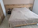 Bed oud steigerhout incl 2x elektrische beddenbodem, Zo goed als nieuw, Ophalen, Tweepersoons