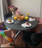 Ikea Mariedamm ronde eettafel (diameter 105 cm), Ophalen, Rond, Marmerlook, stalen poot, Zo goed als nieuw