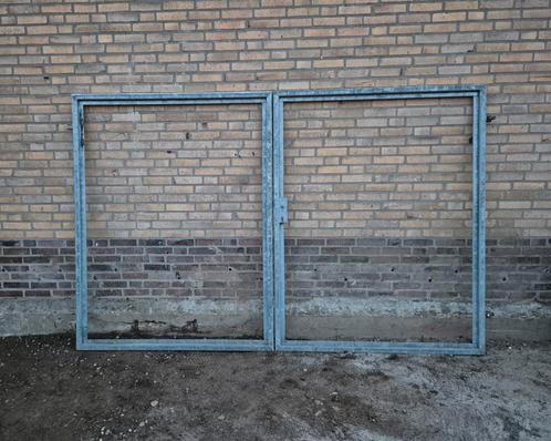 Gegalvaniseerd tuinpoort frame inclusief slotkast en slot, Tuin en Terras, Tuinpoorten, Gebruikt, Draaipoort, Staal, 150 tot 200 cm