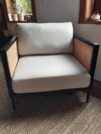 Fauteuil (creme kussens/zwart frame/webbing), Huis en Inrichting, Fauteuils, Ophalen, 75 tot 100 cm, Zo goed als nieuw, 75 tot 100 cm