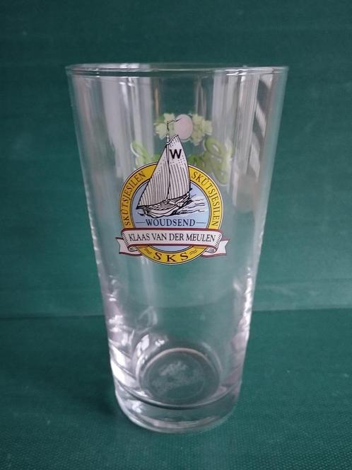 vintage bierglas Skutsje,, Skutsjesilen Wousend, Friesland, Verzamelen, Glas en Borrelglaasjes, Zo goed als nieuw, Bierglas, Ophalen of Verzenden