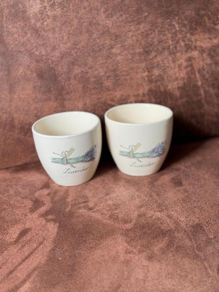 2 x Jet ter Steege Lavendel beker zonder oor, Huis en Inrichting, Keuken | Servies, Zo goed als nieuw, Kop(pen) en/of Schotel(s)